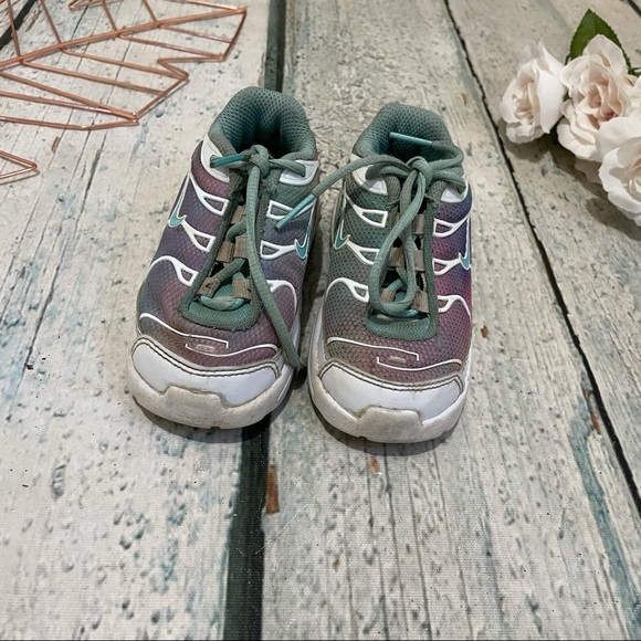 Nike Max air shoes childrens 6 kids sneakers mint green purple white non-marking - Picture 2 of 7